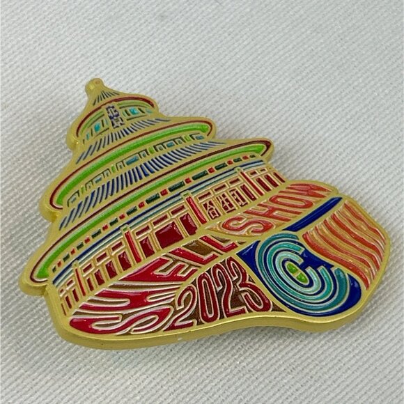 Conchologists City Club Shell Show 2023 Enamel Pin Collectible Pagoda - Picture 1 of 6